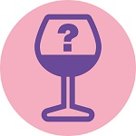 Wine glass with question mark