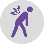 icon of person with lighting flashes representing back pain