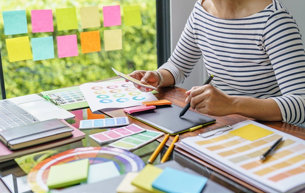 woman working in a creative space