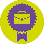 Rosette with briefcase in centre
