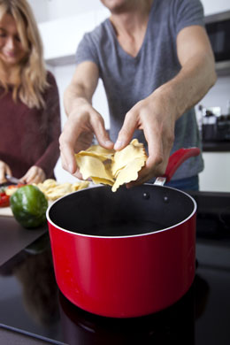 couple cooking at home