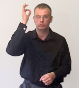 Man using British Sign Language