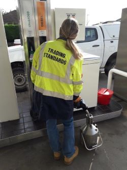 TS officer at petrol pump