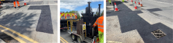 Road repair collage