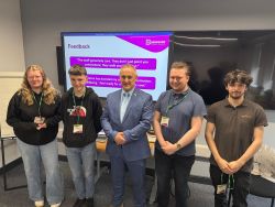 Cllr Alan Graves at the Chesterfield hub for YES Derbyshire with young people participating in the programme