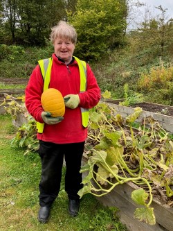 Jeremy with pumpkin