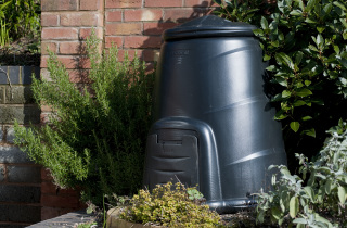 compost bin in a garden