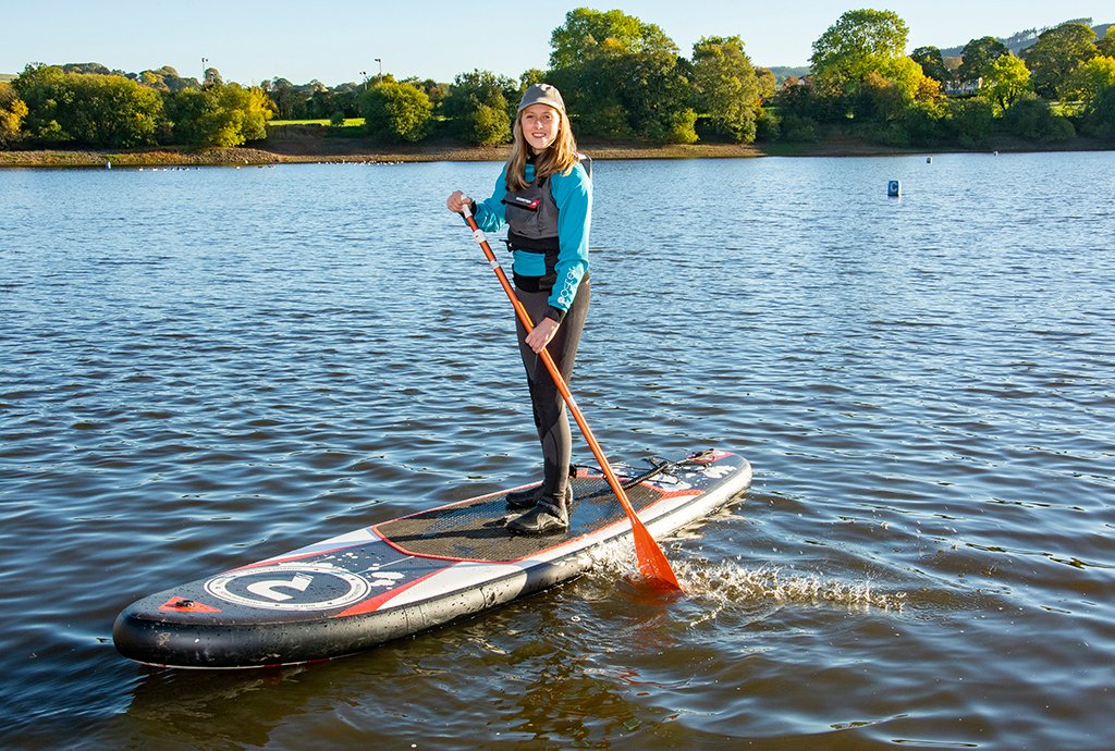 Woman on a paddle board