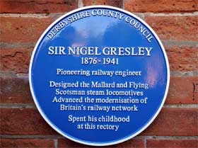 Blue plaque in honour of Sir Nigel Gresley