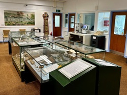 Display cabinets at Buxton Museum and Art Gallery
