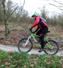 cyclist on a mountain bike track