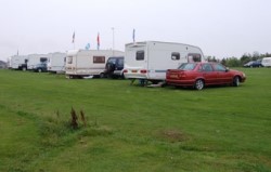 Caravans on the events field at Shipley Country Park