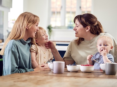 Family having breakfast