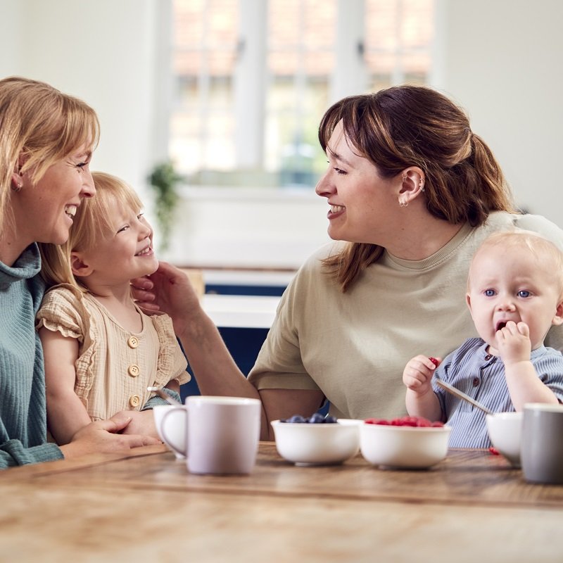 Family having breakfast