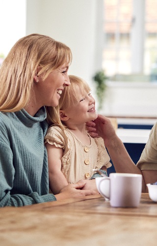 Family having breakfast