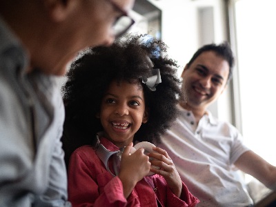 Parents and daughter having a chat