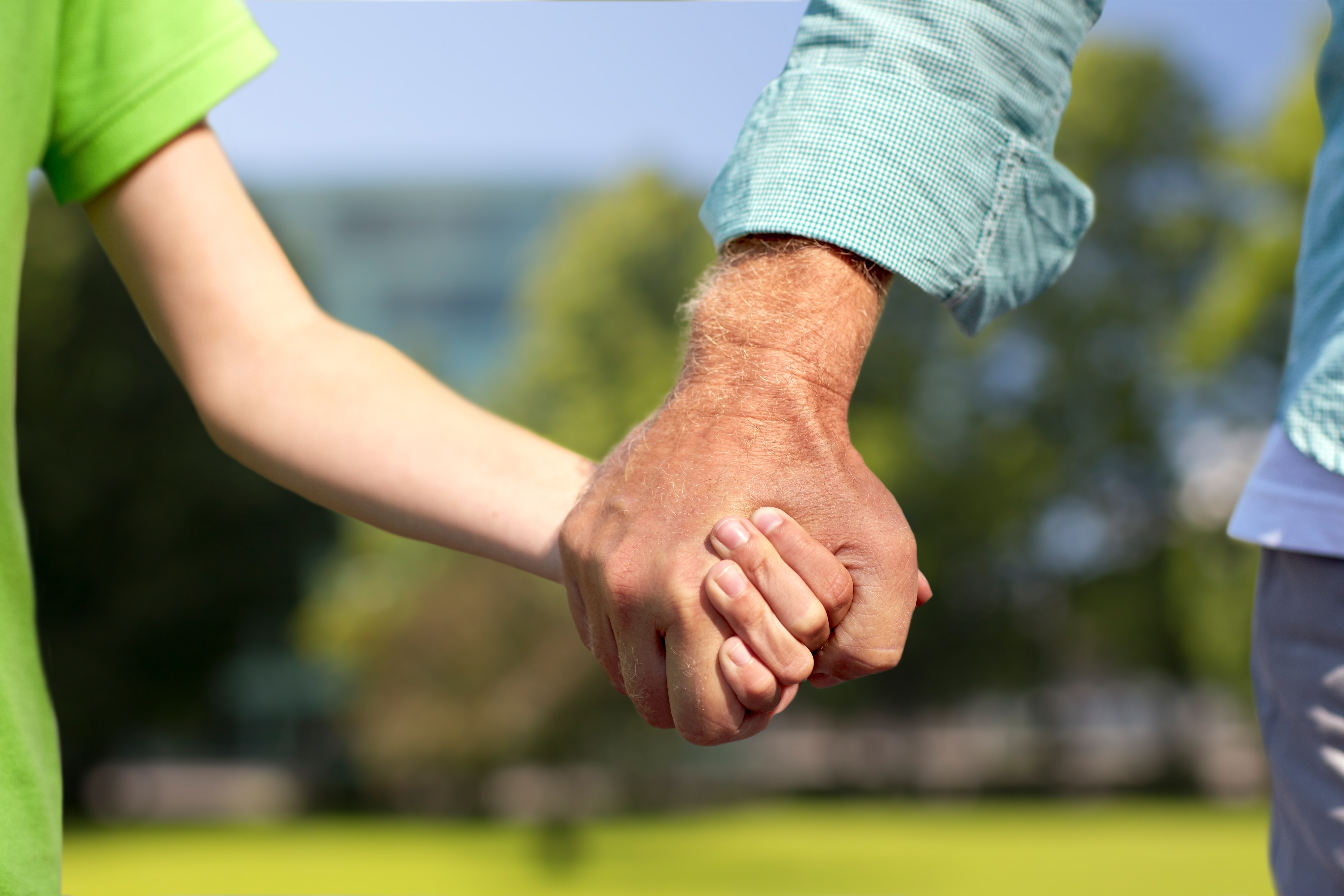 holding hands with grandad