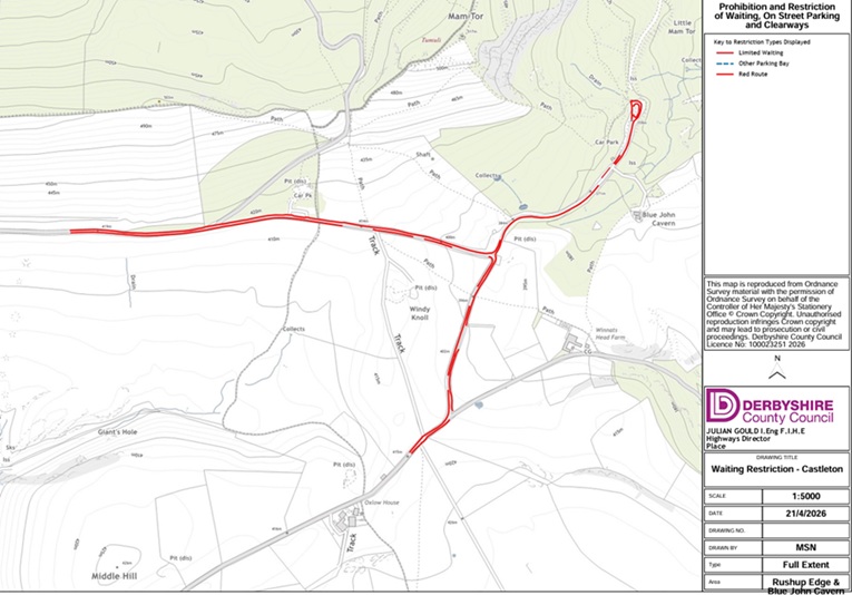 parking changes A6187 Buxton Road