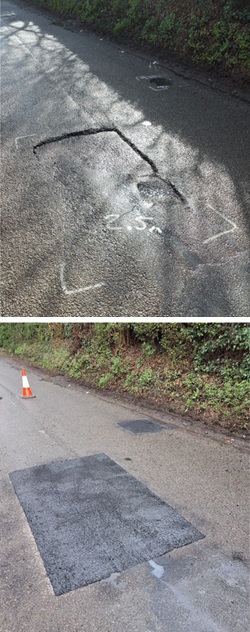 Before and after a Roadmender repair